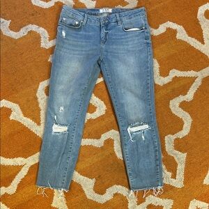 We The Free frayed destroyed straight jeans size 28